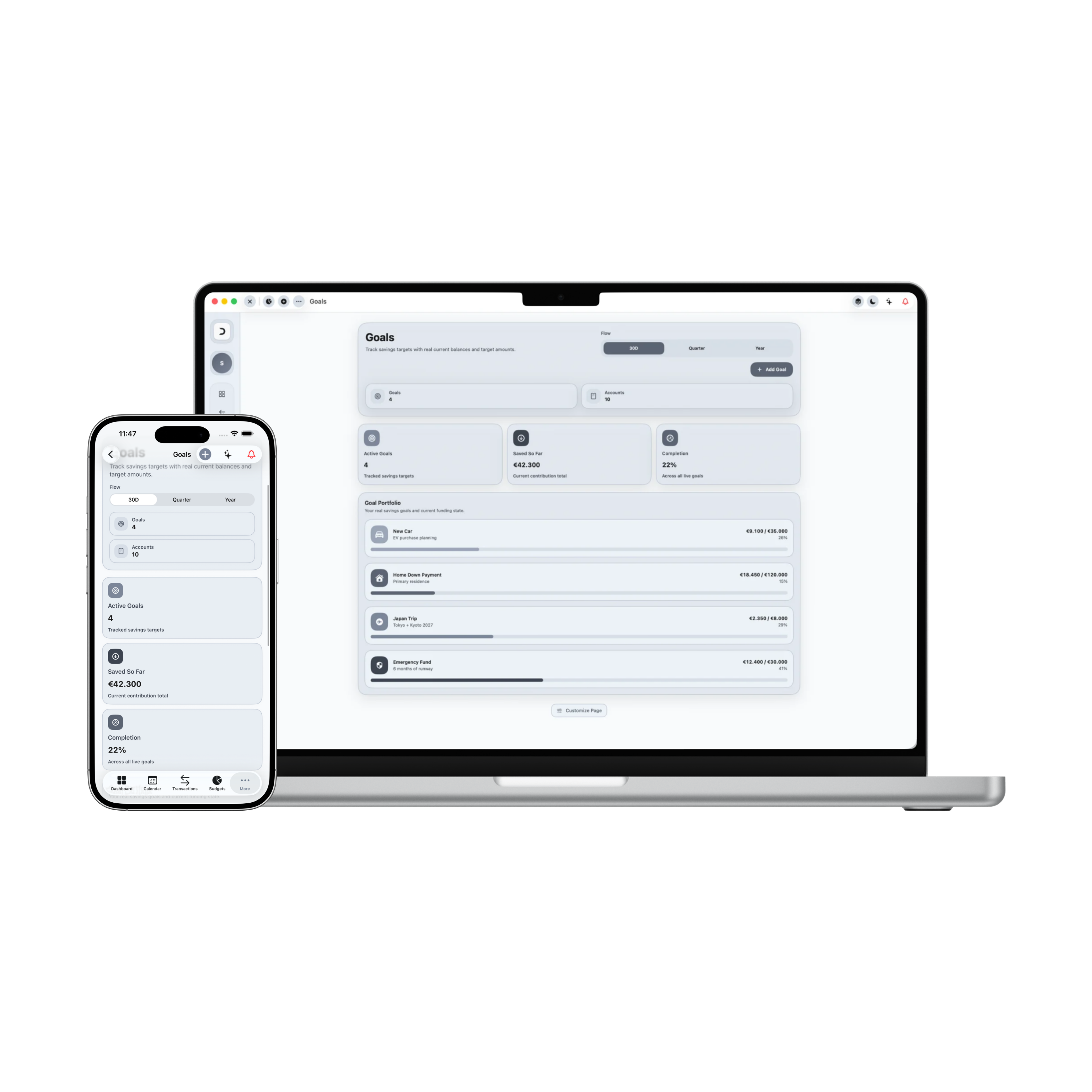 Damsera MacBook & iPhone Goals Module Preview