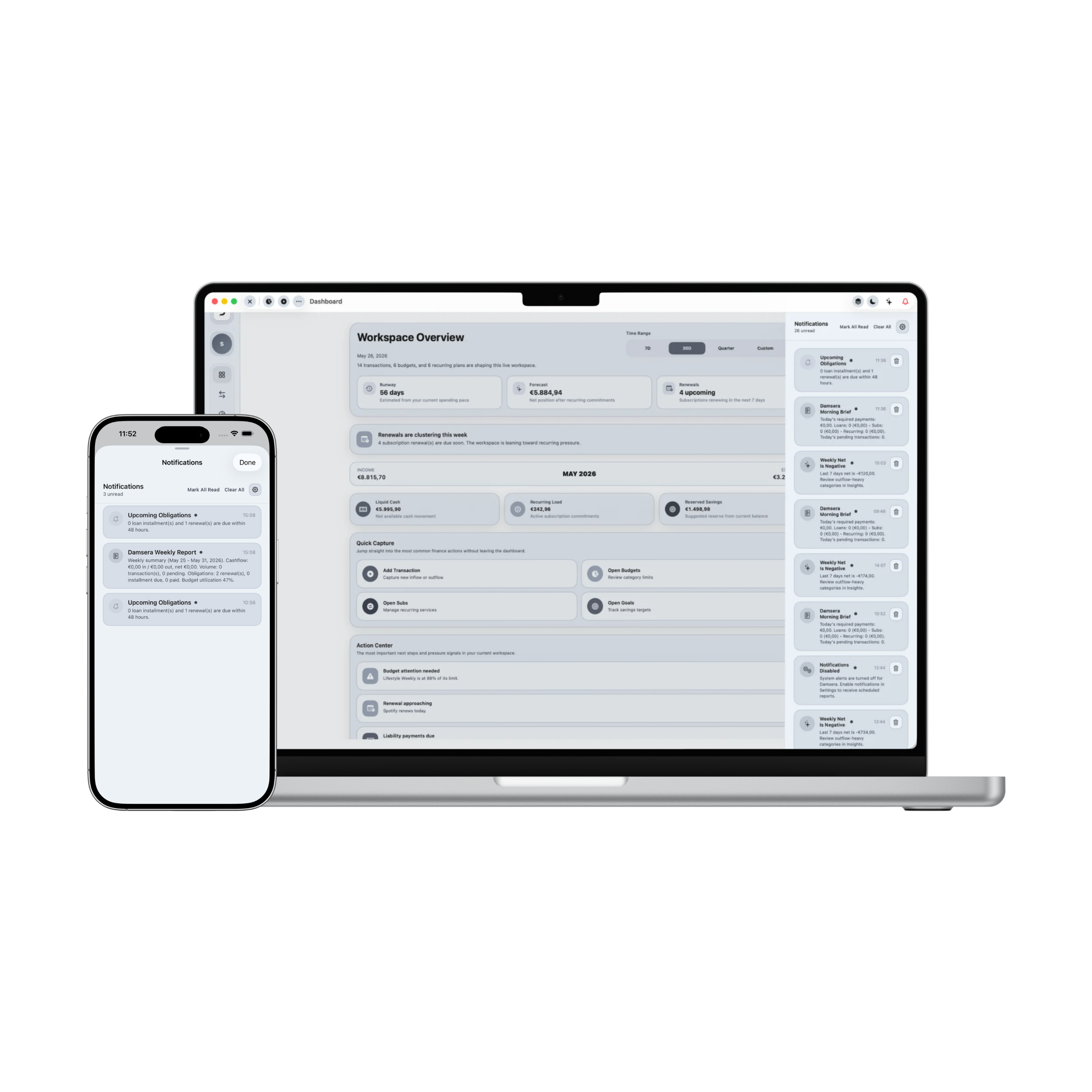 Damsera MacBook & iPhone Notifications Module Preview