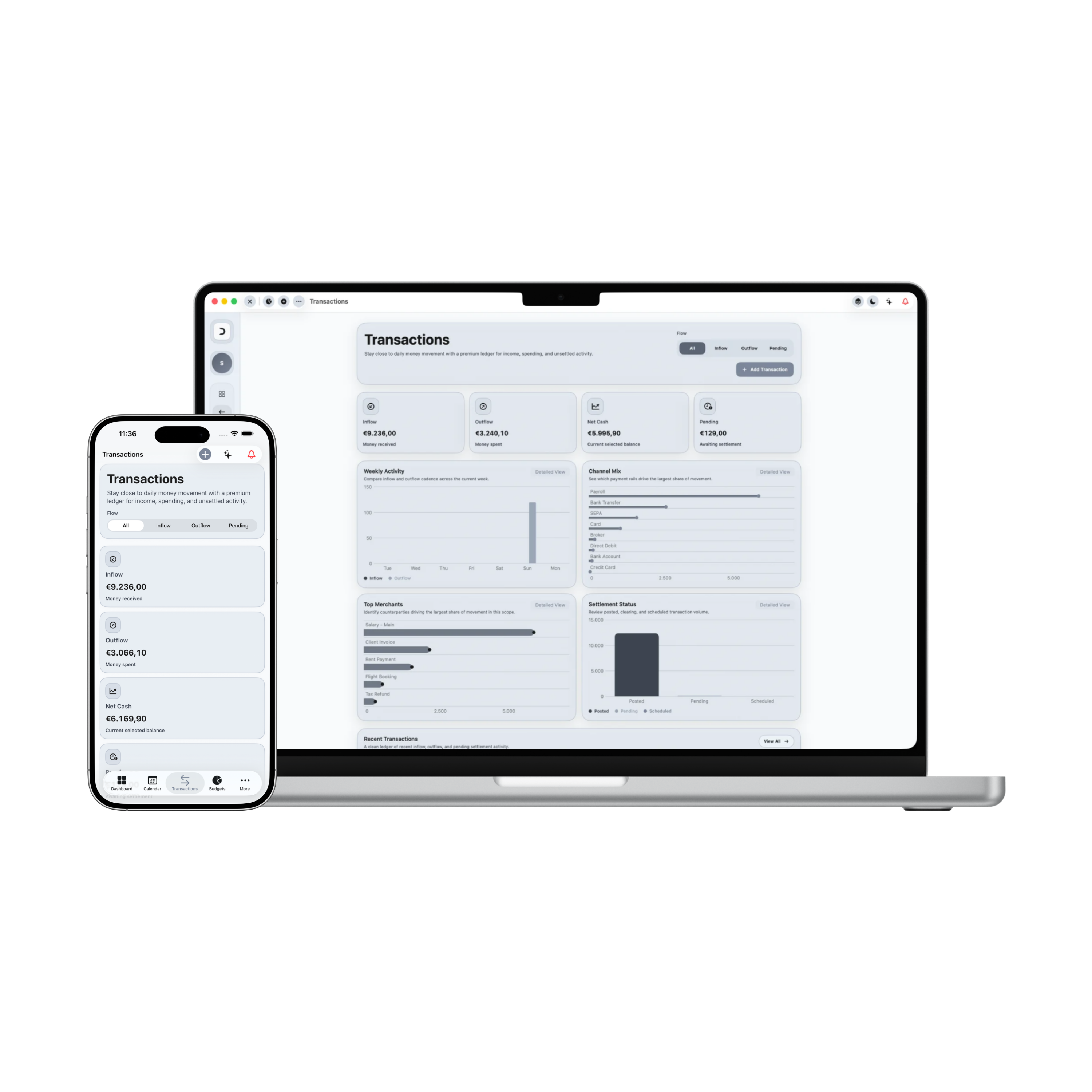 Damsera MacBook & iPhone Transactions Module Preview
